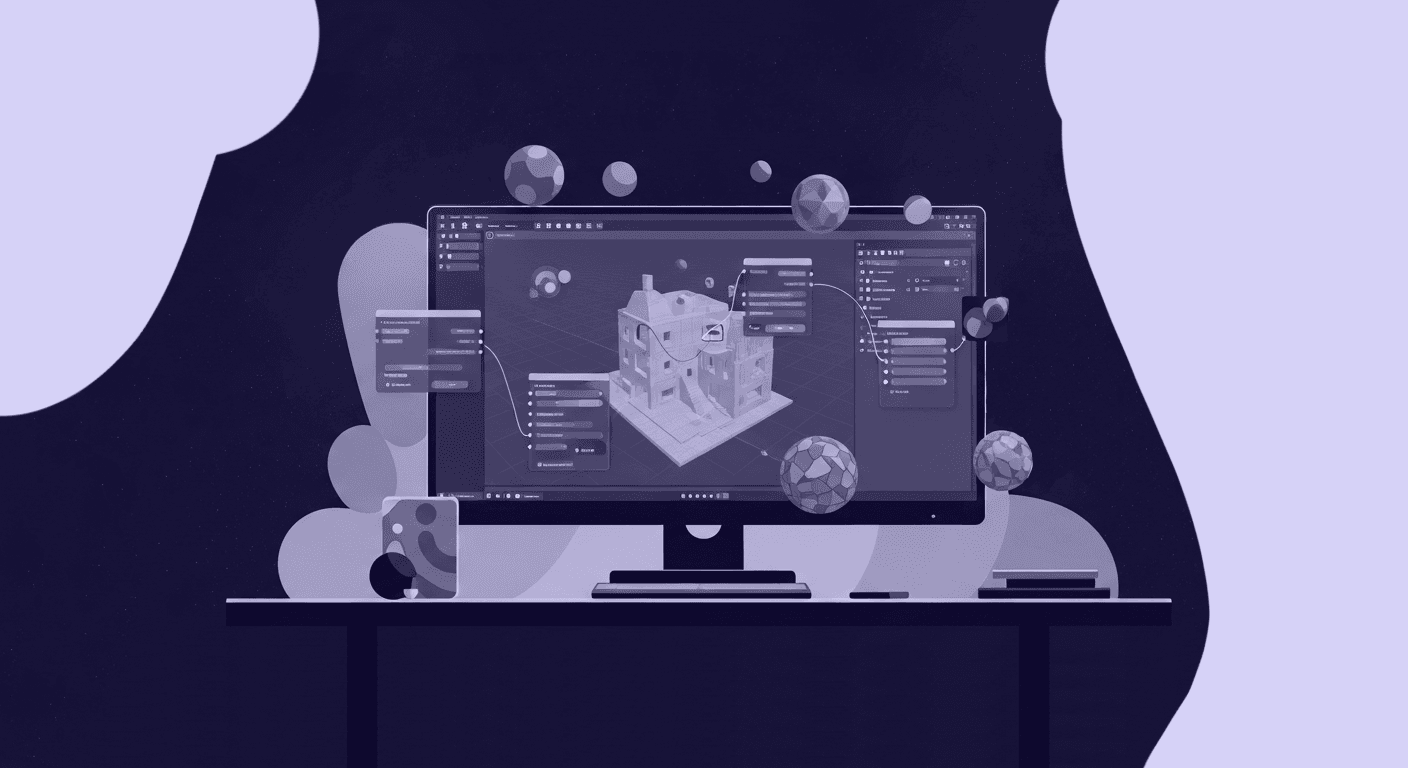 Blender PBR Node Setup for Realistic Materials The image illustrates a 3D render and node setup in the Blender shader editor showing a PBR material with Albedo, Roughness, and Normal maps connected to a Principled BSDF node.