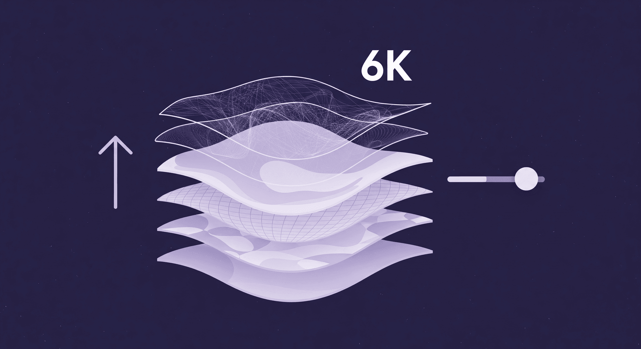 Enhancing Design and Rendering with 6K Textures Abstract layered 3D texture comparison between low and high resolution showing increased detail and depth.