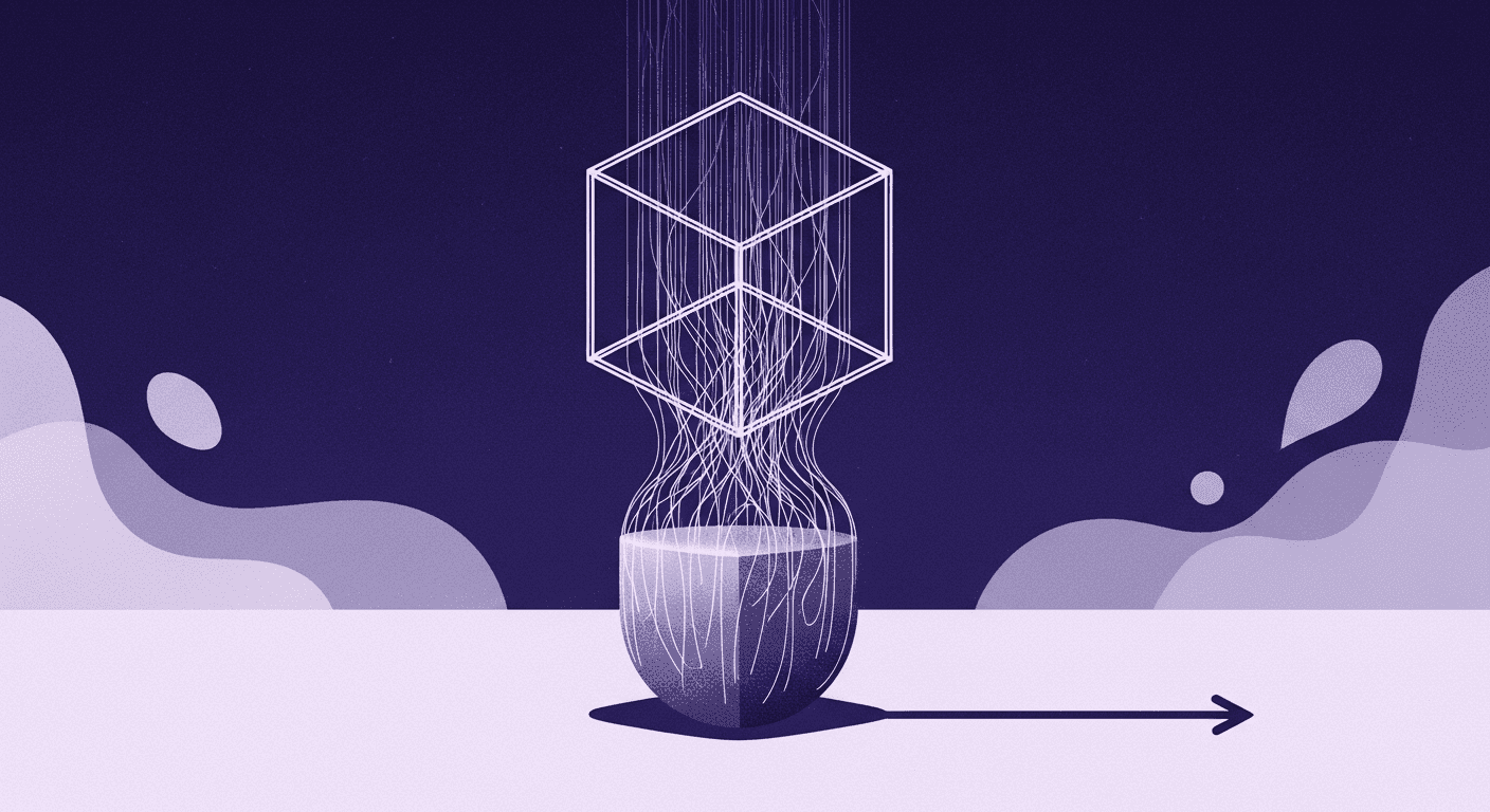 ARKit Textures: Transforming Digital Models into Real-World Immersion An abstract representation showing how ARKit textures elevate real-world projects, where a wireframe cube floats above a solid plane with intricate lines of texture and light transforming its bottom half into a solid, realistically textured object, symbolizing the grounding of virtual objects in augmented reality.