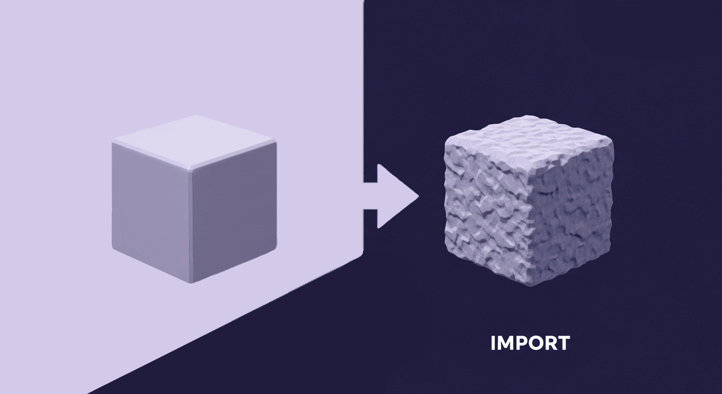 Professional Roblox Asset Design - 3D Geometric Cube Pipeline An abstract representation of a design pipeline for Roblox assets, featuring cubes transitioning from wireframe to patterned textures, illustrating the texturing process.